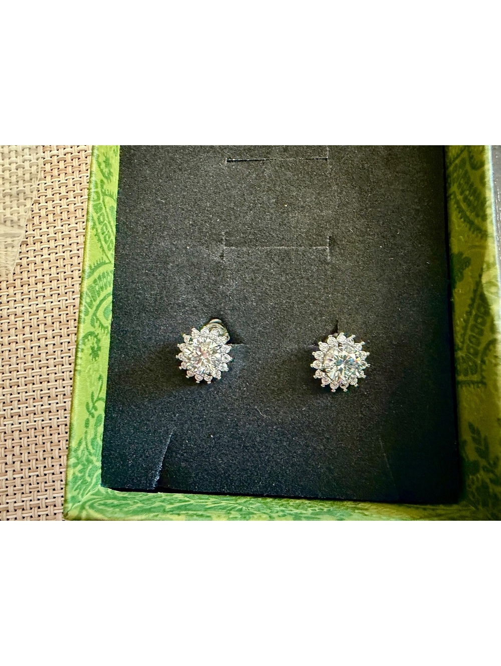 Moissanite Flower Cluster Stud Earrings Pair